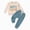 H234-Beige, variant on TOWED22 2pcs Toddler Baby Girl Boy Fall Winter Clothes Print Long Sleeve Sweatshirt Tops Casual Pants Set Little Kids Outfits Clothing(Beige,18-24 M)