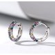 thumbnail image 3 of Pendientes de aro pequeño para las mujeres de moda chapado en oro de circonio cúbico de peso ligero cartílago Huggie Pendientes de aro de oro de joyería para las mujeres, 3 of 7