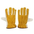 thumbnail image 1 of Guantes de cuero de vaca para jardín, guantes de cuero con dedos completos, resistentes al desgaste, a prueba de pinchazos, para jardinería, ApricotM, 1 of 10