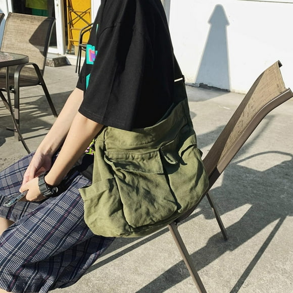 Bolso de hombro de moda, bandolera, correa de hombro , bolsillos delantero bolso de lona, bolsos capacidad para viajes de niñas Talla única BLESIY Bolsas de hombro