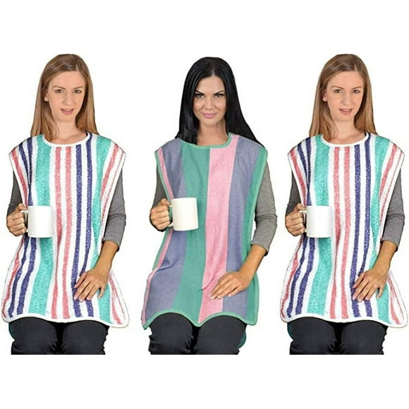 Long Length Adult Bibs - 3 Pack - Large Clothing Protectors