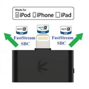 KOKKIA i10L_Pro : DIGITAL Bluetooth Splitter Transmitter with switchable aptX/Low-Latency aptX/FastStream/SBC codecs, for iPhone,iPad,iPod Touch with Lightning Connector. Streams to 2 sets AirPods.