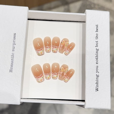 [Lolita] Handmade butterfly wearing nail wholesale ins wind pure handmade wearing nail pure handmade nail piece