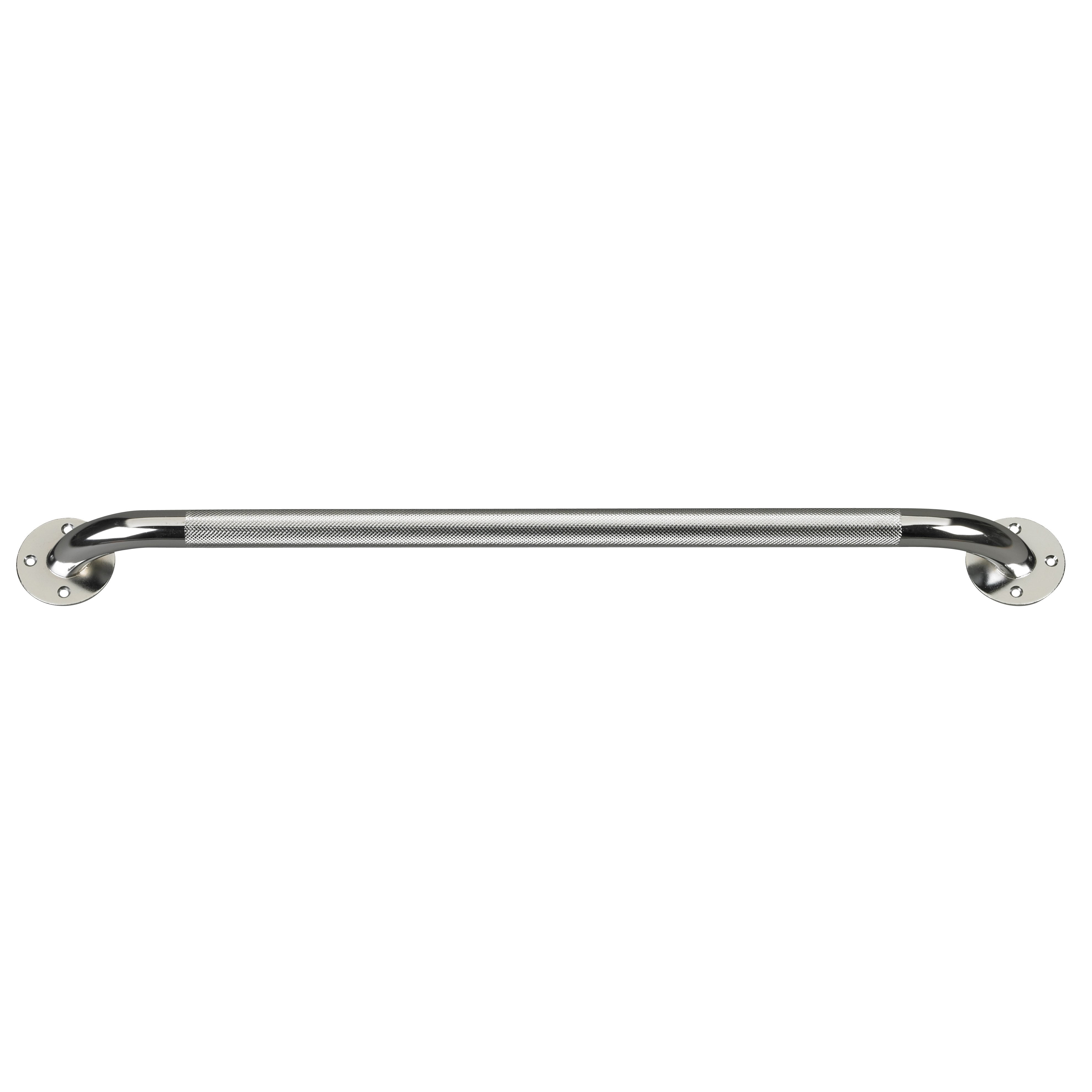 drive Chrome Finish Knurled Steel Wall Grab Bar 24" L 121243