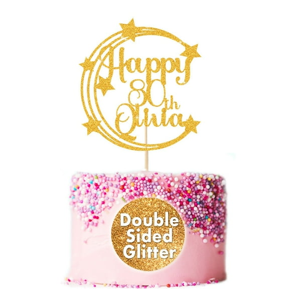 Happy Birthday Cake Topper, Personalized Glitter Cake Topper, Party Decoration, Custom Any Name Any Age