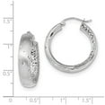 thumbnail image 2 of 14k White Gold Polished Satin and Sparkle-Cut In Out Hoop Earrings - Measures 26.11x23.14mm Wide 5.7, 2 of 2