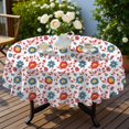 thumbnail image 4 of Pioneer Flower Floral Print Pattern Round Tablecloth 60 X 60 Inch, Wrinkle Resistant Wipeable Table Cloth for Kitchen Dining Picnic Patio Party, 4 of 6