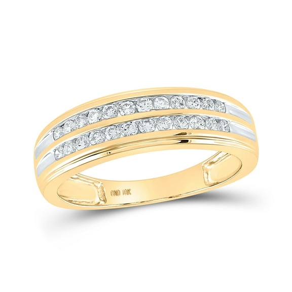 10K Yellow Gold His Hers Round Diamond Cluster Matching Wedding Set 1-1/5 Cttw, Womens Size: 5-10, Mens Size: 7-13