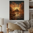 thumbnail image 2 of Designart "Golden Pyramids of Egypt I" Egypt Print on Natural Pine Wood, 2 of 5