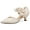 milky white, variant on Ladies' low-heeled kitten-heeled formal shoes, comfortable closed-toe design with flowers, slip-on, suitable for formal gatherings, high-heeled shoe style