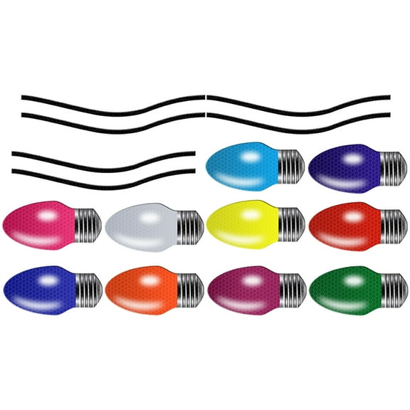 1 Set of Reflective Bulb Sticker Bulb Shape Magnets Car Reflective Christmas Light Magnets for Cars