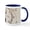 White/Navy Inside, variant on CafePress - Peacock And Spring Flowers Mugs - 11 oz Ceramic Mug - Novelty Coffee Tea Cup