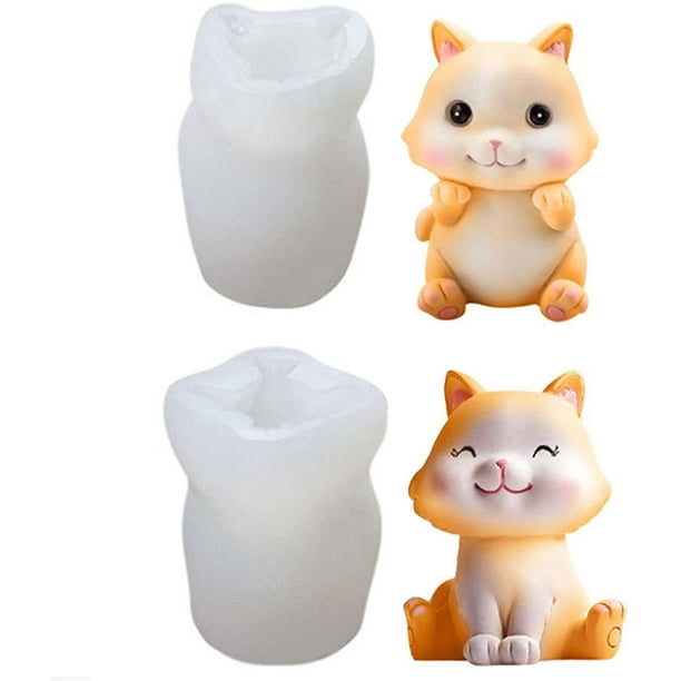 Molde de silicona para velas, molde de silicona para gatos y ovejas, molde de silicona 3D para hacer tú mismo moldes de fondant para hacer pasteles, jabones, budines, chocolates y decoración de