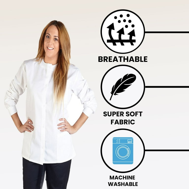 Scrub jackets white clearance