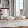 thumbnail image 4 of Designart "Pink Geometric Form Windows II" Upholstered Transitional Accent Chair - Arm Chair, 4 of 5