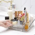 thumbnail image 7 of Makeup Organizer Tray Brush Holder Cosmetics Display Cabinet Storage Box Suitable For Vanity Countertops Bathroom Drawer Compartments Clear Acrylic Storage Case,A,Plastic, 7 of 7