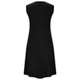 thumbnail image 5 of ITSAME Women's Smocked Midi Dress, Sleeveless Solid Color V Neck Elegant Formal Holiday Dresses Black L, 5 of 9