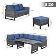 thumbnail image 4 of Bellefurn Wicker Outdoor Patio Furniture Set - 6 Piece Outdoor Conversation Set with 6-Seater Outdoor Sectional Sofa,Ottomans,Coffee Table,for Outside Porch Deck Backyar, 4 of 11