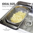 thumbnail image 4 of Alpine Cuisine Stainless Steel Over the Sink Colander Strainer 14x9.5 In with Expandable Handle Food Preparation | Space-Saving Kitchen Tools for Pasta Vegetables Fruits Cooking | Easy to Clean & Use, 4 of 7