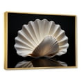 thumbnail image 2 of Designart "Black And White Clam In Dark Sea" Clam Floater Framed Wall Art Living Room, 2 of 5