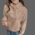 thumbnail image 5 of FNFHFY Womens Sherpa Hoodies Trendy Quarter Zip Up Fleece Pullovers Faux Shearling Half Zip Hooded Sweatshirt Jackets with Kangaroo Pocket, 5 of 5