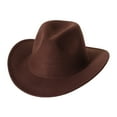 thumbnail image 4 of Women and Men's Cowboy Hat Solid Color Felt Roll Up Brim Cowgirl Hat, 4 of 8