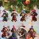 thumbnail image 1 of A Set Of Christmas Dog Car Accessories Decorated With Acrylic Family Pendants (8pcs), 1 of 9