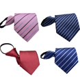 thumbnail image 2 of Male Soft Polyester Silk Necktie Men Business Stripe neck tie Polyester Wedding Ties Stripes Dots Pattern Neck Ties, 2 of 8