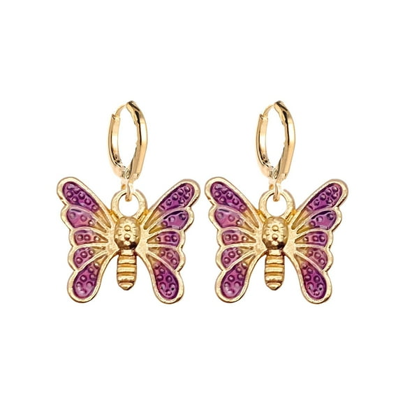 Butterfly Earrings Tiny Hoop Earrings Colorful Acrylic Butterfly Earrings For Women Girls