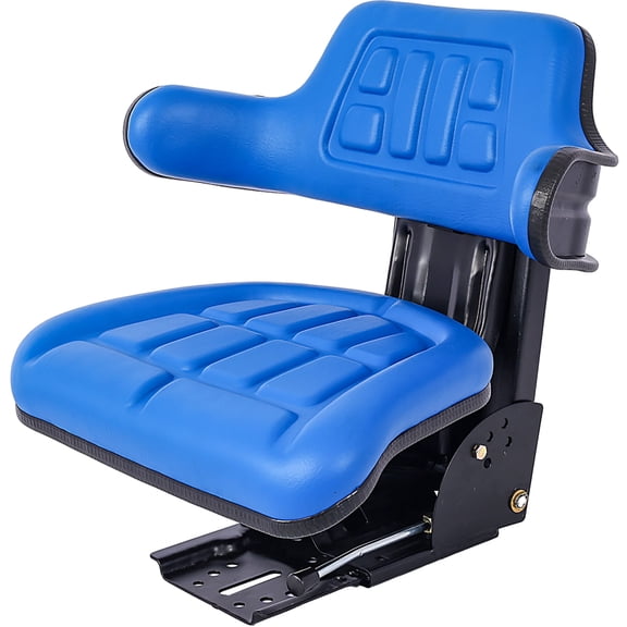 Universal Adjustable Suspension Tractor Seat, Vinyl Padded Replacement Seat with Backrest for Tractor, Forklift, Excavator, Lawn Mower