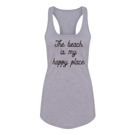 The Beach Is My Happy Place Racerback Tank Women -Image by Shutterstock, Female Large