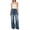 Gray Blue, variant on PYGNJK Women's Straight Leg Jeans High Waisted Tummy Control Stretchy Pockets Front Wide Leg Pants Trendy