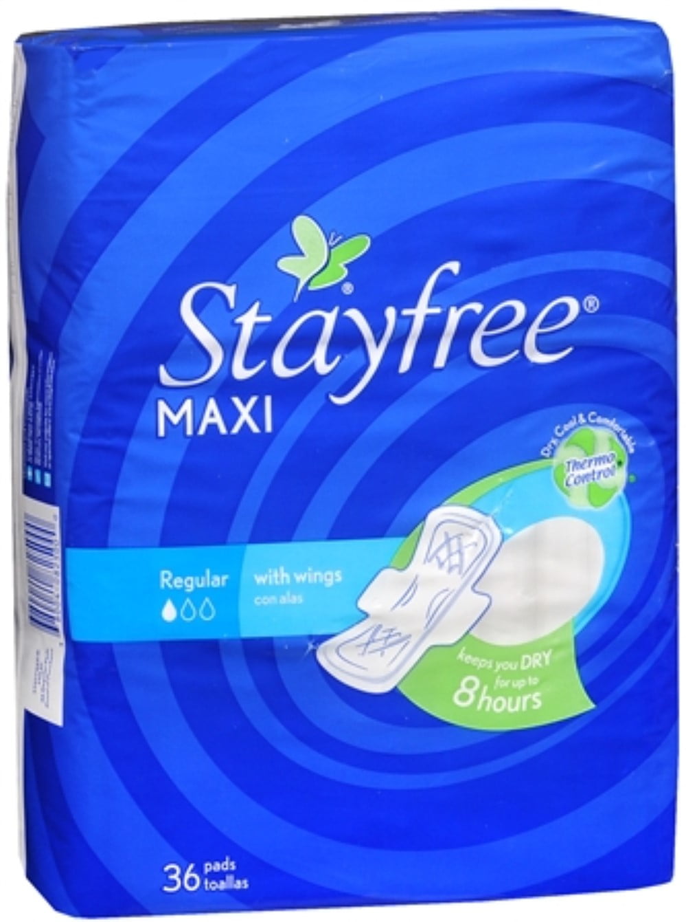 STAYFREE Maxi Pads Regular With Wings 36 Each (Pack of 2)
