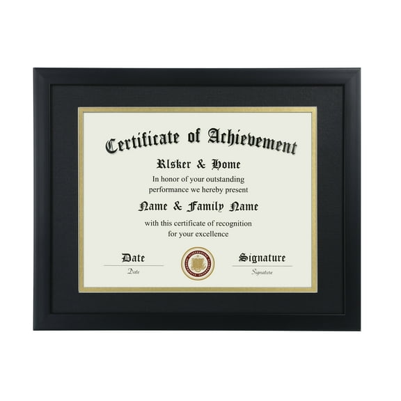 ELSKER&HOME 8.5x11 Certificate Frame Black- Displays Diploma 8.5x11 with Mat or 11x14 Without Mat