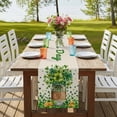thumbnail image 4 of Table Runners 108 Inches Long Dress Scarves, St. Patrick's Day Farmhouse Coffee/Dining/Kitchen Table Runner for Living Room, Farmhouse Green Lucky Clovers Coin 13x108 Inch, 4 of 9