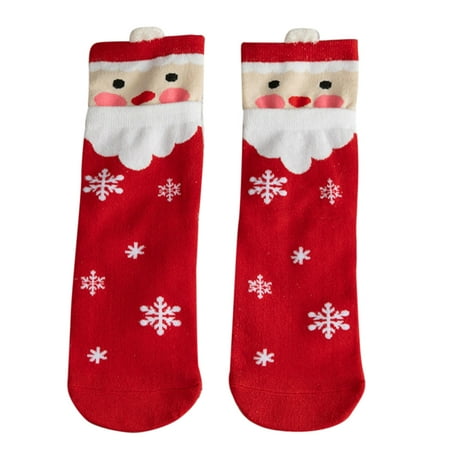 

OOKWE Women Christmas 3D Cartoon Animal Santa Crew Socks Japanese Style Kawaii Funny Mid-Calf Tube Hosiery Xmas Holiday New Year Gifts