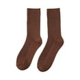 thumbnail image 5 of Luowei Winter Warm Sock, Brown Solid Color Sock, Women'sSolid Color 5 Pairs of Mid Calf Socks Autumn and Winter Wool Socks Long Socks College Soft Wool Socks Short Socks, One Size, 5 of 8