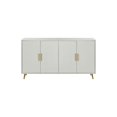 thumbnail image 6 of Gzxs Accent Cabinet with 4 Doors, Modern Sideboard Buffet Storage Cabinet w/ Golden Metal Legs and Handles, for Living Room, Kitchen, Office, and Hallway, Antique White, 6 of 9