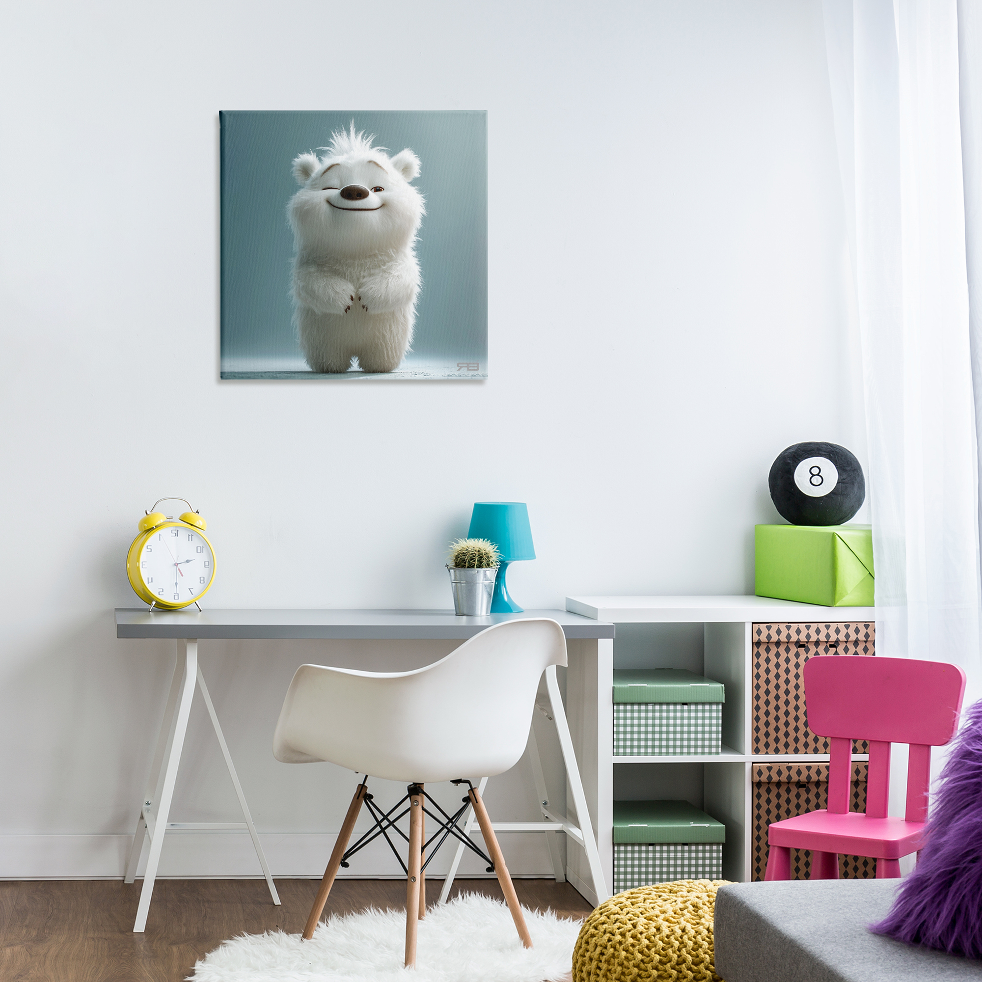 Stupell Industries Smiling Polar Bear Cub Animals Painting Wrapped Canvas Art Print Wall Art, 24 x 24