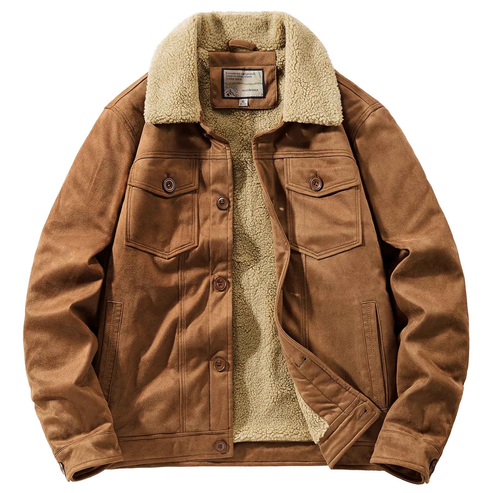 Fleece lined 2025 corduroy jacket mens