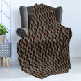 thumbnail image 4 of Abstract Soft Flannel Fleece Throw Blanket, Rainbow Style Swirled Stripes Modern Artwork on a Dark Background, Cozy Plush for Indoor and Outdoor Use, 50" x 70", Charcoal Grey Multicolor, by Ambesonne, 4 of 5