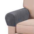 thumbnail image 1 of 2pcs Stretch Armrest Covers Velvet Arm Covers for Chairs Couch Sofa Armchair Slipcovers, 1 of 8