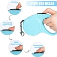 thumbnail image 4 of Correa retráctil para perros, correa extensible de 5 m con mango antideslizante, correa retráctil antienredos para perros pequeños y medianos de hasta 25 kg (azul claro), 4 of 5