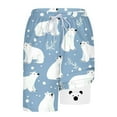 thumbnail image 6 of Shorts for Men Elastic Waist Drawstring Casual Print Shorts Pockets Beach Shorts White XL, 6 of 6