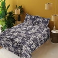 thumbnail image 2 of Ambesonne Grunge Fitted & Flat Sheet with Sham 3 Pcs Set, Vintage Floral Garden Dreams, Twin, Dark Purple and Pale Tan, 2 of 5