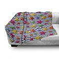 thumbnail image 3 of Nautical Soft Flannel Fleece Throw Blanket, 3D Colorful Stars and Blue Wavy Stripes Marine Theme Starfish Graphic Art, Cozy Plush for Indoor and Outdoor Use, 70" x 90", Multicolor, by Ambesonne, 3 of 6