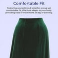 thumbnail image 6 of Sagefinds Women Green Velvet Skirt, Luxurious Style for Parties, Elasticized Waist, 39” Long - 3X, 6 of 8