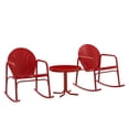 thumbnail image 1 of Afuera Living 3 Piece Metal Outdoor Rocking Chair Set in Bright Red, 1 of 13