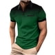 thumbnail image 2 of Blusa y camisa de manga corta con cuello vuelto para hombre, con solapa degradada de lunares y botones, deportiva, de poliéster, 2 of 5