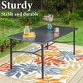 thumbnail image 2 of SUMMIT LIVING Outdoor Patio Dining Table, 67" Rectangle Metal Patio Table for 6 Person, Black, 2 of 8